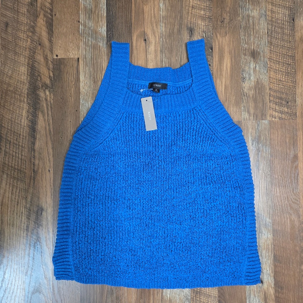 J.Crew Sweater Tank Medium Blue Summer Sweater Nautical, Beachy, Preppy, NWT